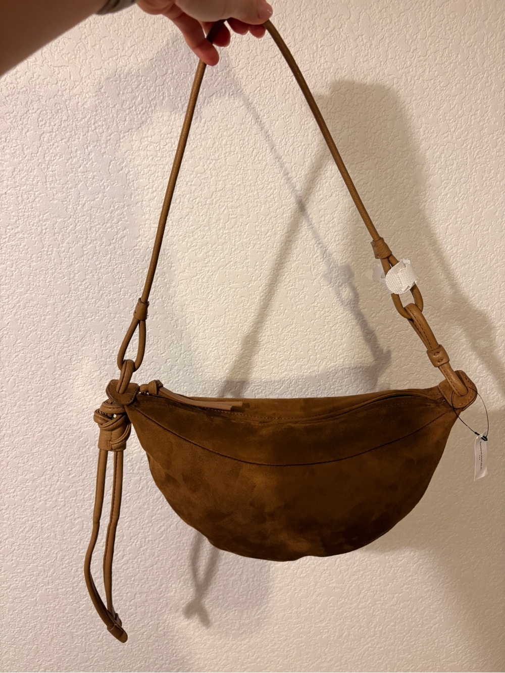 NWT Banana Republic Brown Suede Crescent Shoulder Bag